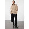 Trendyol Mink Soft Textured Poncho Knitwear Sweater