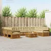 Set vanjskih sofa 10 pcs Prirodna i bež Čvrsto drvo akacije