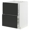 METOD / MAXIMERA Pod.element sudop. i 2front/2fioke, bela/Upplöv boja antracita, mat, 60x60 cm