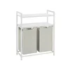 Songmics Košara za perilo 2 prekata 73x33x92 cm rjava