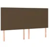 Vidaxl Vzglavje postelje temno rjavo 160x5x118/128 cm blago