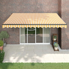 Tenda na uvlačenje žuto-bijela 4,5x3 m od tkanine i aluminija
