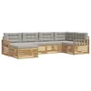 Set vanjskih sofa 6 pcs Bijela i svjetlosiva Poliester