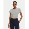 TOMMY HILFIGER Majica Gold-tone Button svetlo bež / mornarska