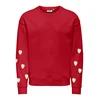 ONLY GIRLS Pulover Marisa Teddy Heart rdeča