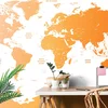 Tapeta zemljevid sveta s posameznimi državami v oranžni barvi - 147x99