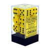 Kockice Chessex - Opaque - Yellow & Black - Dice Block (12) 16mm