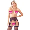 Cottelli Transparent Powernet Suspender Belt & Stockings 2340666 Black L/XL