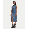Guess Jeans obleka W6BK33 D2104 Modra Slim Fit