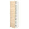 METOD Visoki element s policama/2 vrata, bela/Askersund im. svetlog jasena, 60x60x220 cm