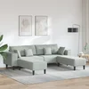 Sofa 3 pcs Svijetlo siva 250 x 188 x 76 cm Baršun