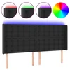 Vidaxl LED posteljno vzglavje črno 183x16x118/128 cm umetno usnje