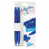 Gel pisalo, stiskalni mehanizem, z 62 obročki s črkami, 2, WEDO Letter Pen Puzzle, modro, 2 kosa