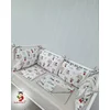 Bubamara037 Set za krevetac sa ogradicom od jastuka, bez lastiša, Belo-Bež