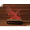 Black Cut 3D Lampa Orao, Crvena