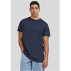 Shaped long T-shirt in a navy design