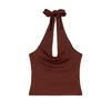 Cropp - Bluza s vezivanjem - braon