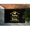 tulup.si Predpražnik s potiskom Home sweet home Črno ozadje 60x40 cm