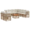 Set vanjskih sofa 10 pcs Prirodna i krema bijela Poliester