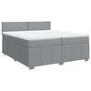 Vidaxl Box spring postelja z vzmetnico svetlo siva 200x200 cm blago