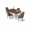 HANAH HOME Rasklopivi trpezarijski sto i stolice (5 delova) Uzi Baroque Brown