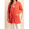 Plus size kardigan z gumbi, koralna