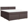 Vidaxl Box spring postelja z vzmetnico temno rjava 180x200 cm blago