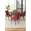 Hanah Home Set Trpezarijski sto i 4 stolice, Bordo-braon