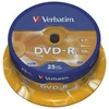 DVD-R 4,7/120 16X SPINDL MAT SILVER PK25 VERBATIM 43522