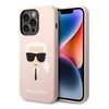 Maska Karl Lagerfeld MagSafe Compatible Case Liquid Silicone Karl Head za iPhone 14 Pro, Roze