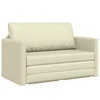 VIDAXL dnevna sofa postelja (124x71x78cm, umetna usnja), kremna