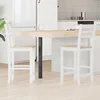 vidaXL Jedilni stoli 2 pcs Bela 40 x 47,5 x 99,5 cm Masivno gumovo les