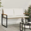 klupa s jastukom Bež i krem bijela 115 x 65 x 72 cm Ratan