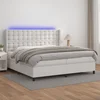 Krevet box spring s madracem LED bijeli 200x200 cm umjetna koža