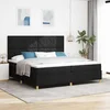 LED Box Spring Krevet s uzglavljem Crna 200 x 200 cm tkanina