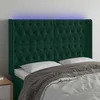 LED uzglavlje tamnozeleno 147x16x118/128 cm baršunasto