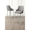 Hanah Home set od 6 barskih stolica Tera, siva tkanina Babyface, hromirane metalne noge