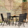 5-dijelni vrtni blagovaonski set crni Crna Dužina stola 80 cm