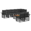 Set vanjskih sofa 9 pcs Crna i tamno siva poliratan