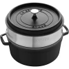 Cast iron Cocotte cooking pot, with steam cooking accessory, 26 cm/5.2