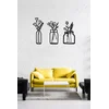 Atelier Del Sofa Set zidnih dekoracija Flower In The Bottle, 1.5 mm, 3 komada, Crna
