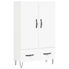 Visoka komoda bijela 69,5 x 31 x 115 cm od konstruiranog drva