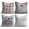 Aberto Design NYXMAS04 Set od 4 dekorativnih jastuka, 43 x 43 cm, Sivi