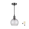 BRILAGI - LED luster na sajli RETRO GLASS 1xE27/60W/230V prečnik 25 cm crna/zadimljeno-siva