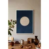 WallXpert uramljena slika 115212, pun mesec i jato ptica na tamnoplavoj pozadini, 30 x 40 cm, beli ram