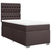 Vidaxl Box spring postelja z vzmetnico temno rjava 90x200 cm blago