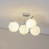 Domiluce Aurora stropna svetilka, krom, O 50 cm, 4-svetlobna, steklo, E14 - Dnevna soba/jedilnica - krom, bela
