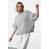 Trendyol Gray Wide Pattern Soft Texture Knitted Sweater