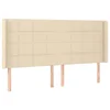 Vidaxl Vzglavje z ušesi krem 203x16x118/128 cm blago