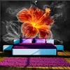 Fototapeta - Fiery flower inside the smoke - 100x70